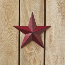 VHC Brands Patriotic Faceted Metal Star Burgundy Wall Hanging 8x8, Independence Day Decor, American Star Design, Distressed Appearance Metal Wall Hanging, Star Shape, Country, Burgundy