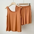 thumbnail image 2 of Timegard 2 Piece Pjs Sets for Women Scoop Neck Tank Top Loose Shorts Soft Solid Color Casual Outfits, 2 of 4