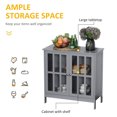 thumbnail image 4 of kleankin Sideboard Buffet, Storage Cabinet with 2 Doors, Credenza for Multifunction in Kitchen, Console, Living Room, Gray, 4 of 9