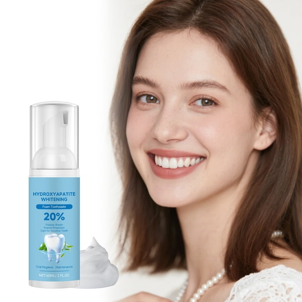 Limpieza dental, blanquea los dientes, reduce las manchas, refresca el aliento, protege el esmalte dental, 60 ml de pasta dental en mousse.
