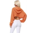 thumbnail image 4 of YEMAK Women Bat Wing Sleeve Crop Waffle Knit Summer Hoodie Top KC007 Ivory-M/L-BD, 4 of 5