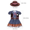 thumbnail image 2 of juego de disfraz de vaquera para niñas, disfraz de juego de rol, vestido de vaquera, atuendo occidental para Halloween, fiestas de cumpleaños, eventos temáticos, talla M, 2 of 8