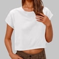 thumbnail image 2 of Plebaso T-Shirts Courts pour Femmes Manches Courtes Tee-Shirt Basique Ample Col Rond Été Décontracté pour Femmes, 2 of 7