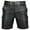 Black, variant on SGFCWSX Men PU Leather 5 - Quarter Shorts,Multi - Pocket Cargo Shorts Casual Button Closure Black M