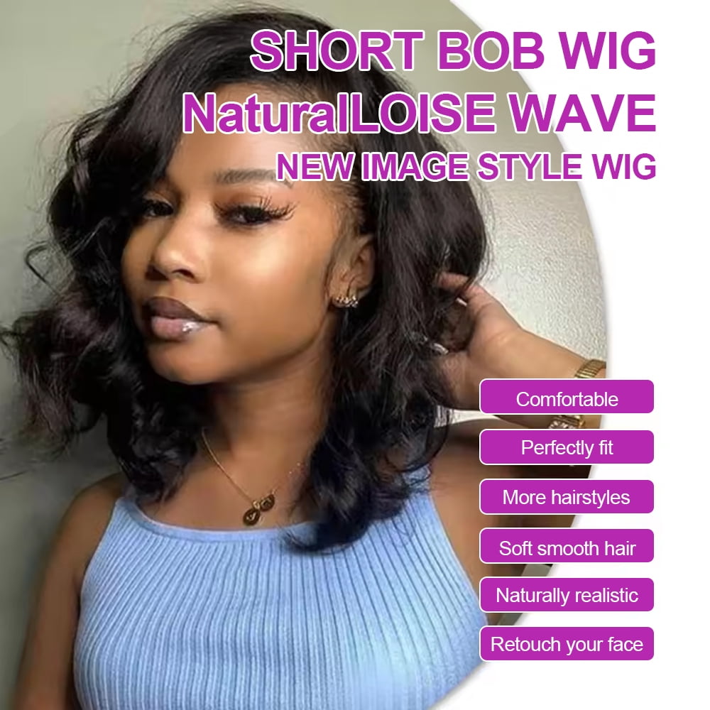 Body Wave Human Hair Wig Transparent 13x6 13x4 HD Lace Frontal Wigs Short Bob Wigs Water Wave Glueless Human Hair Wigs for Women by Typpkmm
