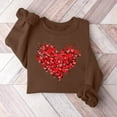 thumbnail image 2 of Womens Cute Love Heart Print Sweaters Round Neck Loose Fie Valentine Long Sleeve Pullover Tops, 2 of 3