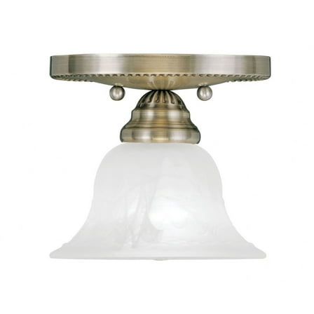 1 Light Flush Mount in Traditional Style 7 inches Wide By 6 inches High-Antique Brass Finish Bailey Street Home 218-Bel-1119466
