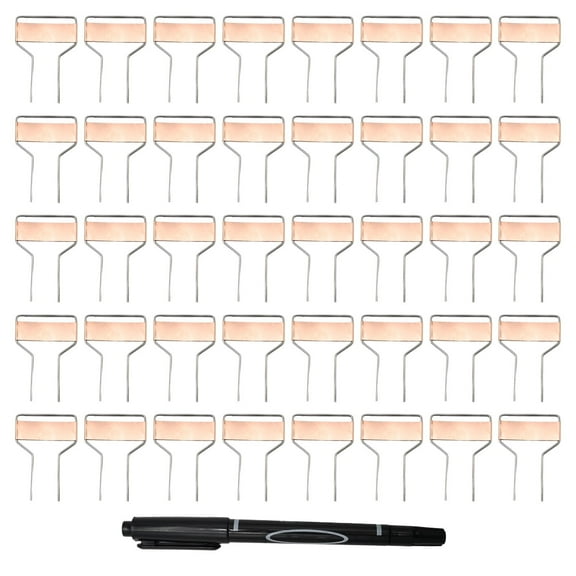 40 pcs Metal Plant Label Stakes, High-Copper Plate Tags with 1 Marker Pen, for Flowers, Vegetables, Seedlings & Seeds