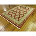 thumbnail image 3 of 7' x 10' Red and Beige Geometric Rectangular Area Throw Rug, 3 of 7