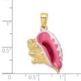 thumbnail image 5 of 14K 3-D Pink and White Enamel Conch Shell Charm K6655, 5 of 5