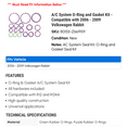 thumbnail image 2 of A/C System O-Ring and Gasket Kit - Compatible with 2006 - 2009 Volkswagen Rabbit 2007 2008, 2 of 2