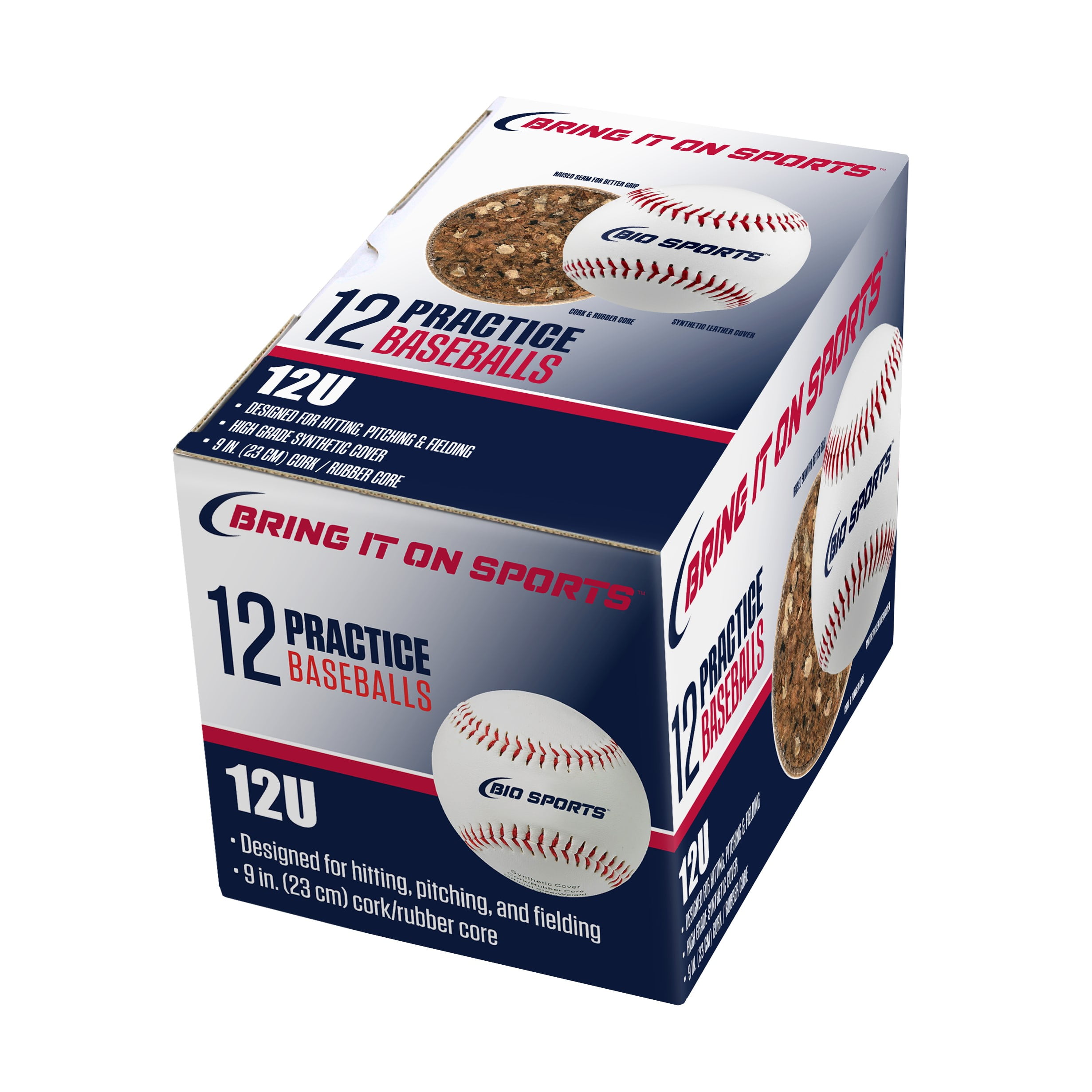 (2 pack) BIO Sports 9 inch Practice Baseballs 12-Pack for 12 Years and Under