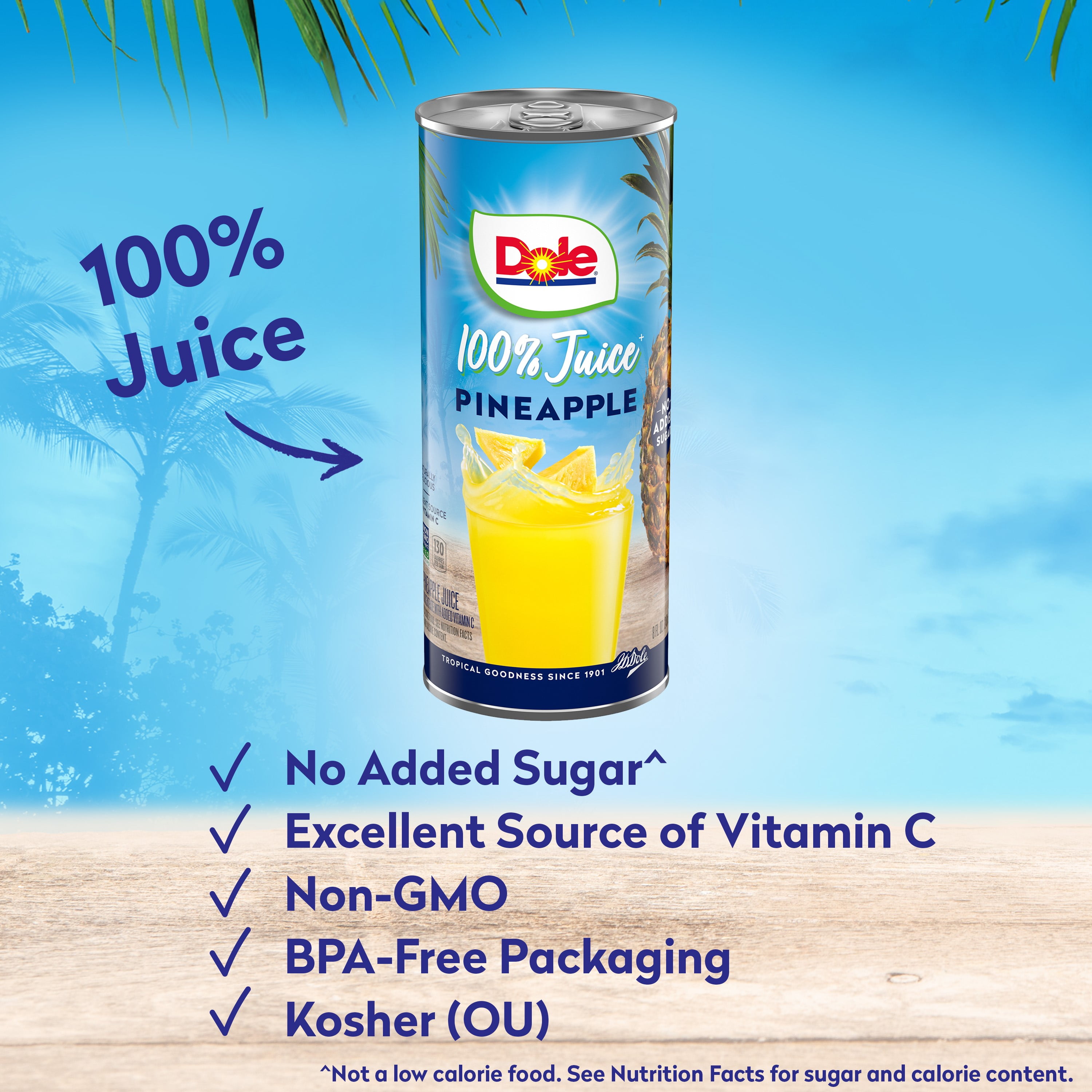Dole 100% All Natural Pineapple Juice Cans, 6 fl oz - Rich Dole 100% All Natural Pineapple Juice Cans, 6 fl oz - Rich