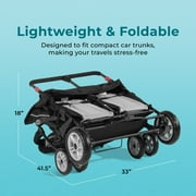 Foundations Gaggle Compass 4-Seat Quad Stroller, Reclining Seats with Canopy, Black
