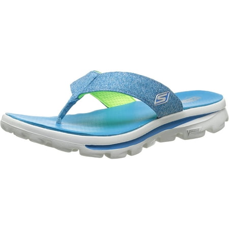 Skechers Performance Women's Go Walk Move Solstice Flip Flop,Turquoise,7 M US