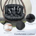 thumbnail image 2 of TOPCHANCES Egg Chair Cushion Only, Water-Resistant Outdoor Rocking Chair Cushion, Thick Papasan Seat Cushion with Ties for Patio, Porch, Balcony, Garden (Black), 2 of 9