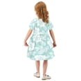 thumbnail image 4 of Girls Short Sleeve A-Line Dress White Line Art Floral Play Dress Sizes 7-8T, 4 of 8