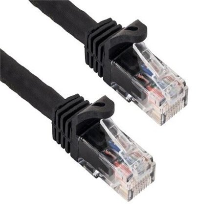 Sanoxy SNX-CBLR-C6110-1001 1 ft. Cat6a 600 MHz UTP Snagless Ethernet Network Patch Cable, Black
