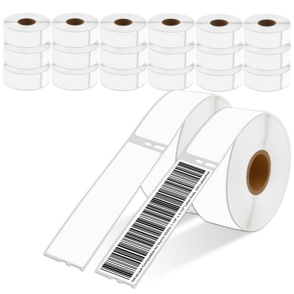 NineLeaf 20 Rolls Compatible for DYMO 30252 1-1/8 in x 3-1/2 in Shipping Address Barcode Labels, 350 Labels Per Roll