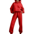 thumbnail image 3 of Lumtrix Womens 2 Piece Outfits Oversized Hoodies Jogger Sweatpants Lounge Sweatsuits Y2K Tracksuit Fall Fashion Sets with Pockets Red S, 3 of 7