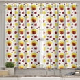 thumbnail image 2 of Ambesonne Ladybugs Valance & Curtain, Summer Inspired Bugs, 55"x36", Red Black Yellow, 2 of 7
