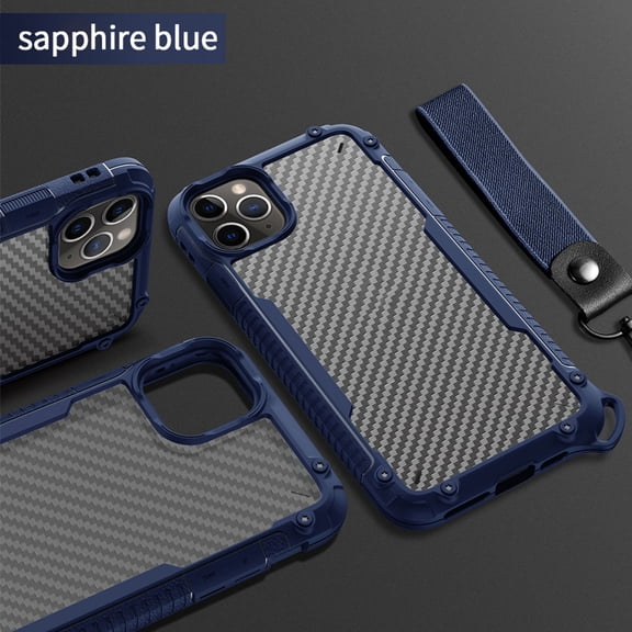 Latrodar Carbon fiber protection case For 12 Pro Max 6.7 Inch Well-Made Dark Blue 8.8x5.2 Inch Home Gadgets