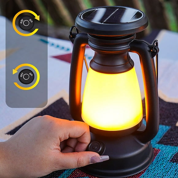 EGNMCR Camping & Hiking New Solar Retro Camping Light 1200 Mah TYPE-C Rechargeable Multi-function Outdoor Camping Light Adjustable LDE Tent Light camping light