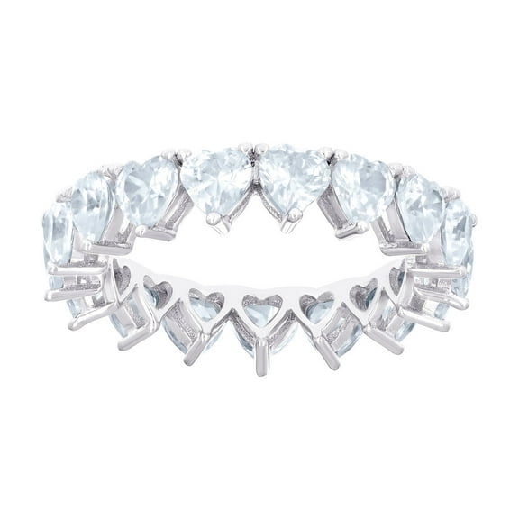 925 Sterling Silver Womens Love Heart Cubic Zirconia Heart Ring 4.6mm Wide Size 6 Statement Ring for Women