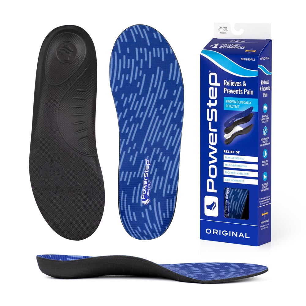 Powerstep Original Full Length Low Profile Orthotic Shoe Insoles With Arch Support For Plantar