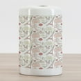 thumbnail image 2 of Paris Ceramic Toothbrush Holder, French Pop Culture Lovers in Streets Bonjour Je T'aime Flower Pastel Life Image, Decorative Versatile Countertop for Bathroom, 4.5" X 2.7", Dried Rose Cream, 2 of 4