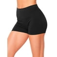 thumbnail image 3 of MixMatchy Women's Solid Seamless Ribbed Biker Shorts, 3 of 6