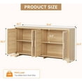 thumbnail image 2 of 4-Door Sideboard Buffet Cabinet, Natural Rattan Storage Cabinet, Boho Entryway Console Table, Coffee Bar Station for Dinning Room, Living Room, Kitchen, 2 of 6