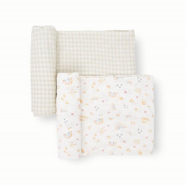 Envoltorio grande de punto elástico Blanket Little Unicorn, paquete de 2