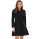 thumbnail image 1 of Abrigo de invierno Allegra K de manga larga acampanado con botonadura sencilla para mujer Negro XL, 1 of 6