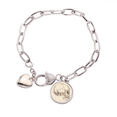 thumbnail image 1 of Human l Profile Drawing Heart Chain Bracelet Jewelry Charm Fashion, 1 of 3