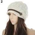 thumbnail image 1 of CDAR Women's Fashion Braided Autumn Winter Warm Baggy Beanie Knit Crochet Ski Hat Cap, 1 of 7