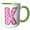 Green/White, variant on 3drose, Cute Pink on Pink Hearts Monogram Initial K, 11oz Two-tone Yellow Mug