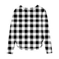 thumbnail image 2 of OVBMPZD Lightweight Fall Shirts for Girls Kids Black Tunic Crewneck Checkered Side Split Pullover Blouses Girls Blouse Size 3 Years, 2 of 6