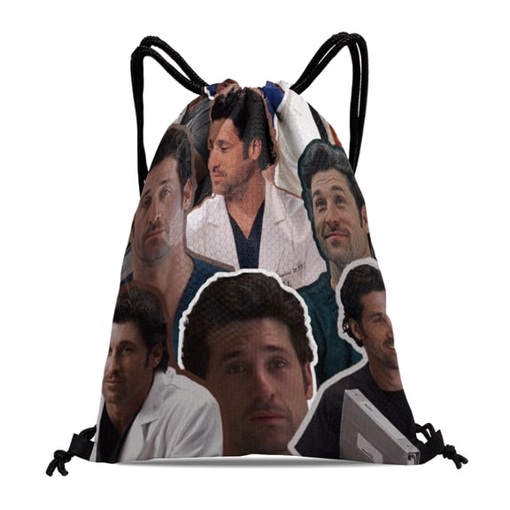 Grey's Anatomy Drawstring Gym Bag:Waterproof and perfect for hiking, yoga, swimming, beach activities, and shopping, with dimensions of 15.7*17.7 inches.