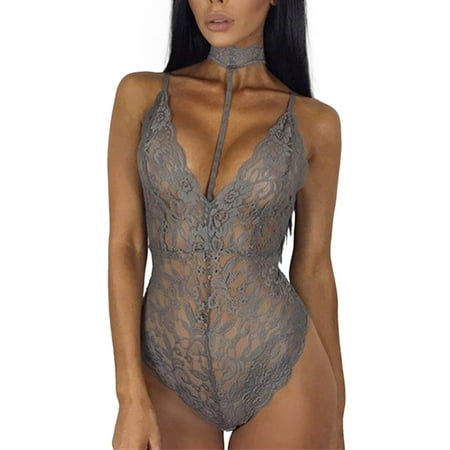 

Lady Lace Grey Push-Up Lingerie Sets M Babydoll