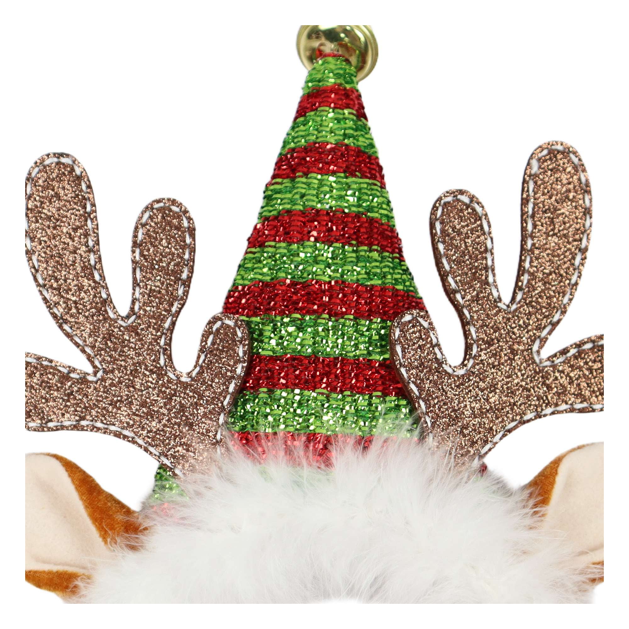 Bandeau de chapeau de renne à rayures de vacances,hauteur de 10 pouces,multi couleur