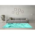 thumbnail image 3 of Ahgly Company Machine Washable Indoor Rectangle Abstract Turquoise Blue Modern Area Rugs, 2' x 4', 3 of 4