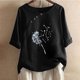 thumbnail image 2 of Blusas de Manga Corta para las Mujeres Impresas Cuello Redondo Camiseta Casual, Blusa de Algodón de Imitación para las Mujeres, 2 of 4