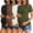 Black + Brown + White + Green, variant on 3 Pack Maternity Shirts Side Ruched Pregnancy Tee Tops Crew Neck Short Sleeve Postpartum Clothes