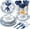 Blue, variant on 350 Pcs Tea Party Supplies Spring Summer Blue Floral Party Tableware Set Disposable Plates Napkins Paper Cups Plastic Cutlery Set for Birthday Bridal Baby Shower Serves 50