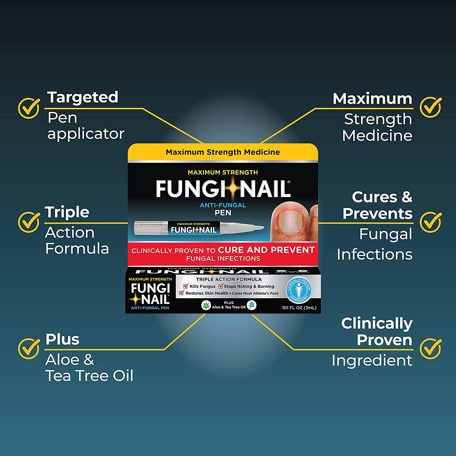 Fungi-Nail Pen Applicator Anti-Fungal Solution, 0.10 Ounce - Kills Fungus  That Can Lead To Nail Fungus & Athlete's Foot Undecylenic Acid & Clinically  Proven to Cure Fungal Infections : Amazon.sg: Health, Household
