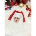 thumbnail image 2 of 1pc Red And White Reindeer Patterned Polyester Thin & Breathable T-shirt For Small Dogs & Cats, Suitable For Christmas Party, 2 of 5