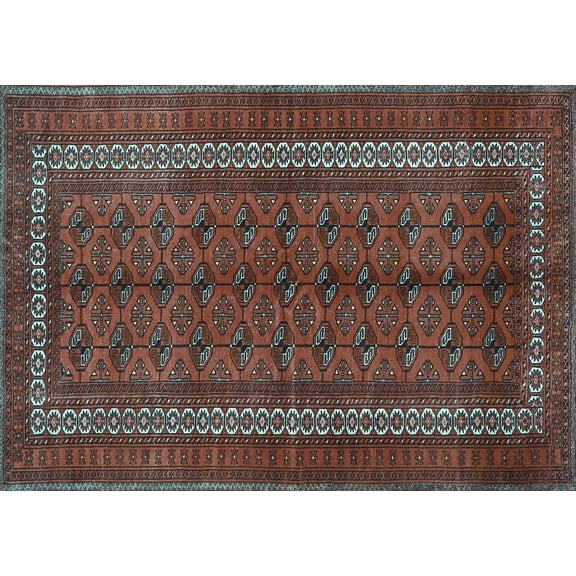 Ahgly Company Indoor Rectangle Persian Light Blue Traditional Area Rugs, 5' x 7'