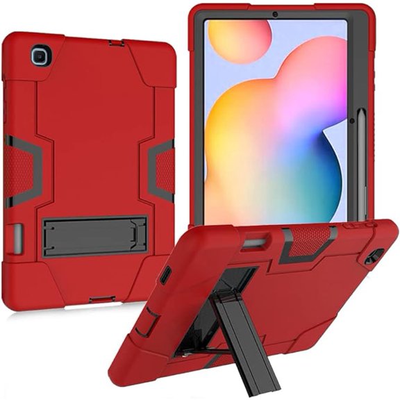 Mignova for Samsung Galaxy Tab S6 Lite 10.4 inch Case Kids Friendly Heavy Duty Drop Shock Proof Armor Defender for Samsung Tab S6 Lite 10.4 inch 2020 2022 Model SM-P610 P613 P615 T619 (Red Black)