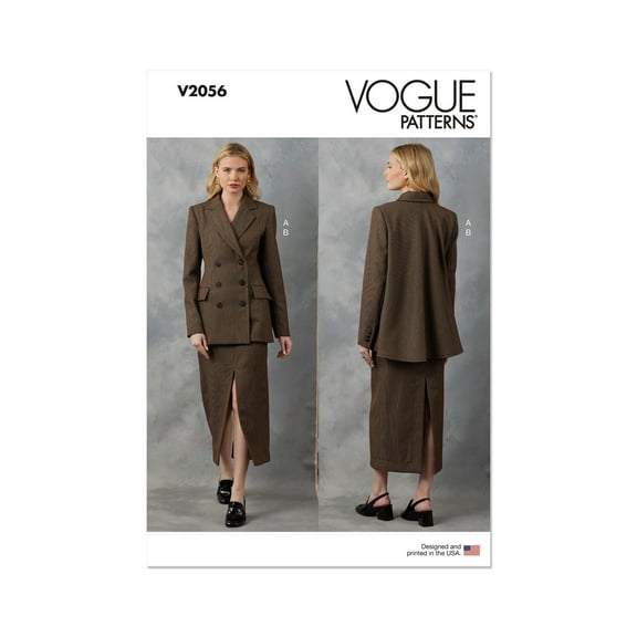 Vogue Sewing Pattern 2056 - Misses' Jacket and Skirt, Size: Y5 (18-20-22-24-26)